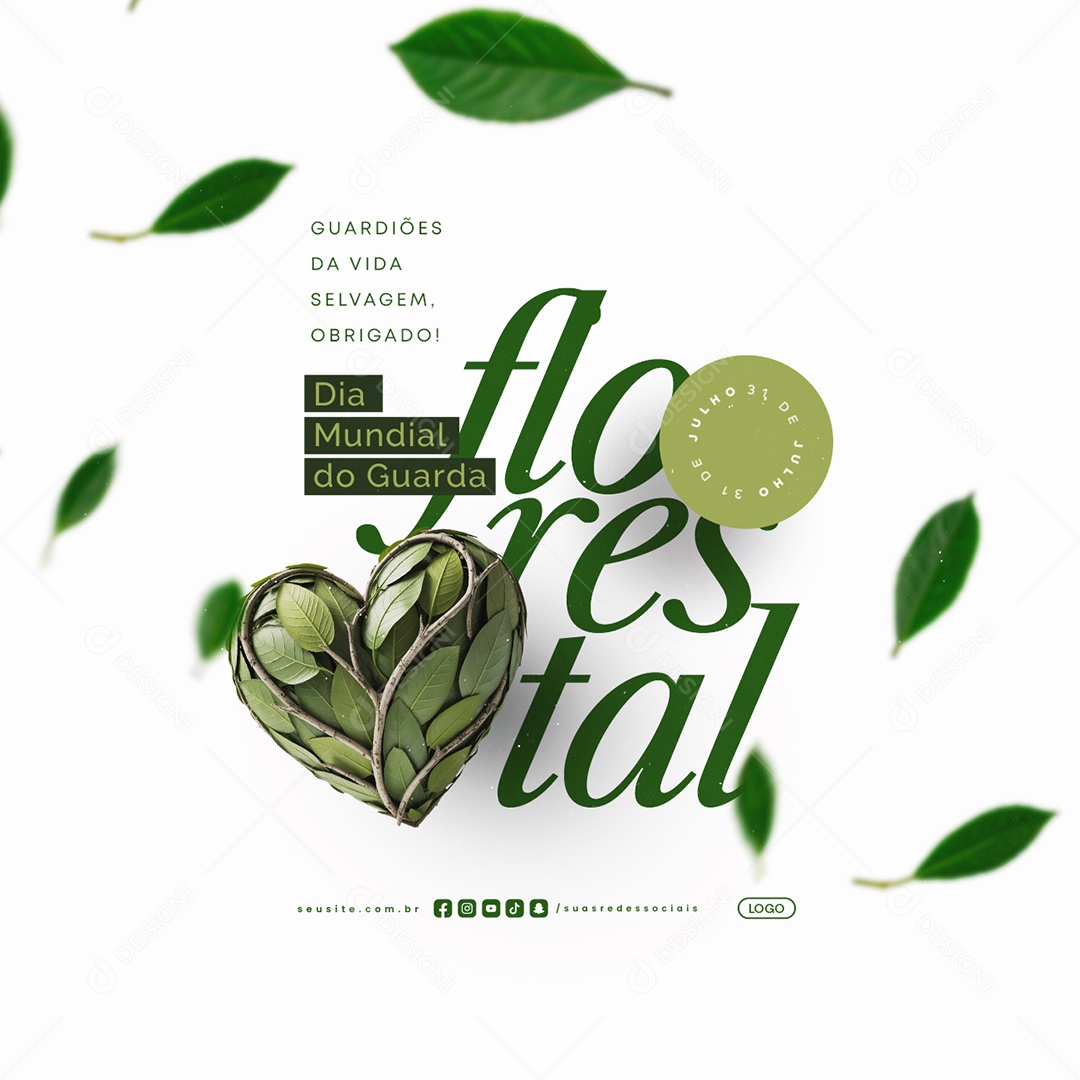 Dia Mundial do Guarda Florestal 31 de Julho Guardiões da Vida Selvagem Social Media PSD Editável