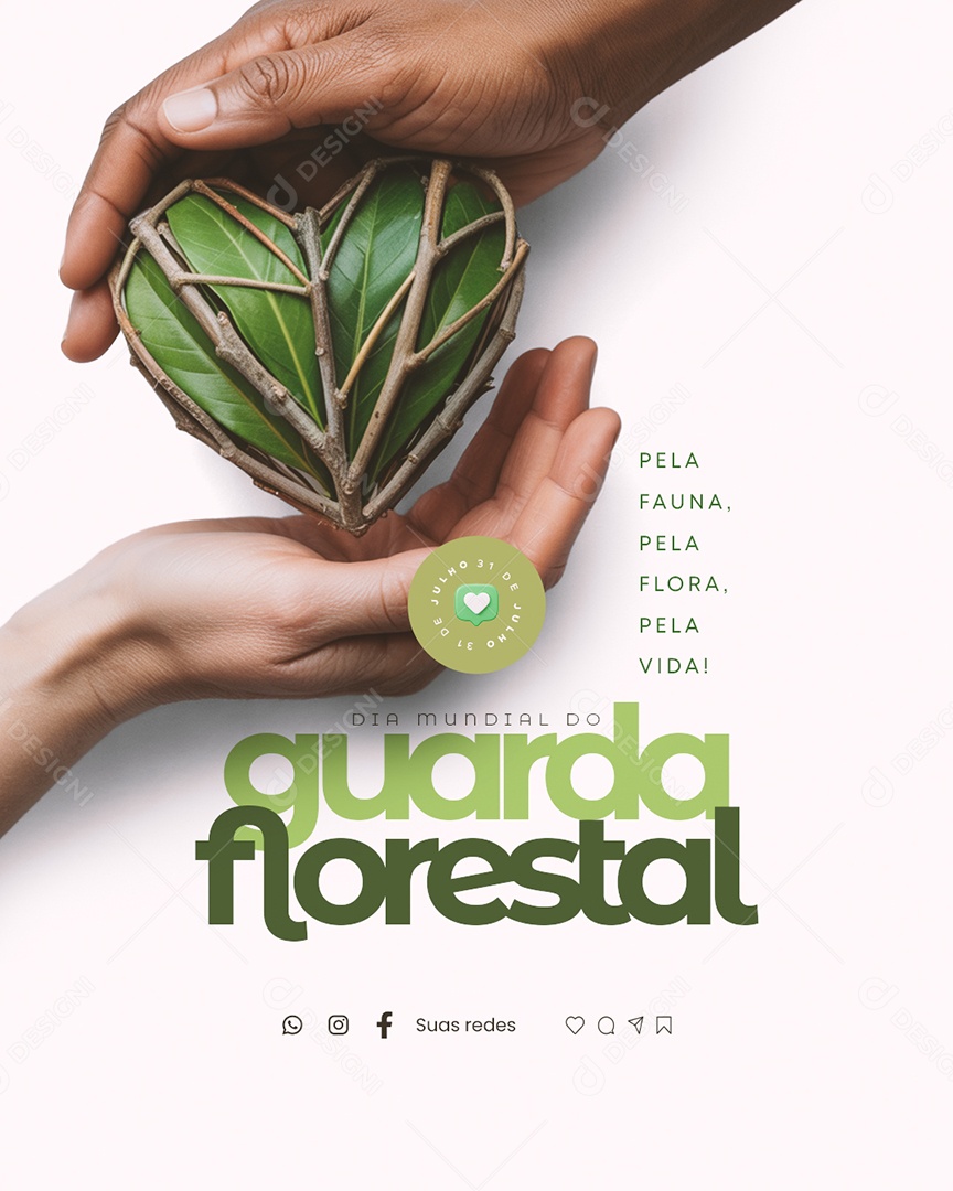 Dia Mundial do Guarda Florestal 31 de Julho Pela Fauna Social Media PSD Editável