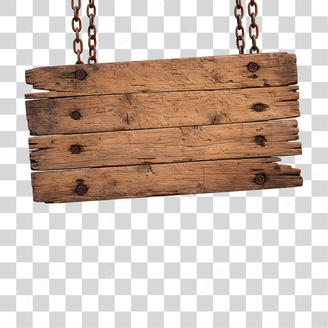 Placa de Madeira PNG Transparente