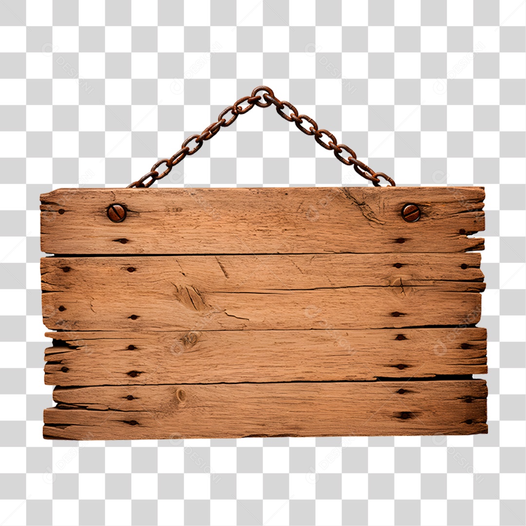 Placa de Madeira PNG Transparente