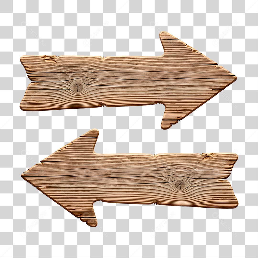 Setas de Madeira PNG Transparente