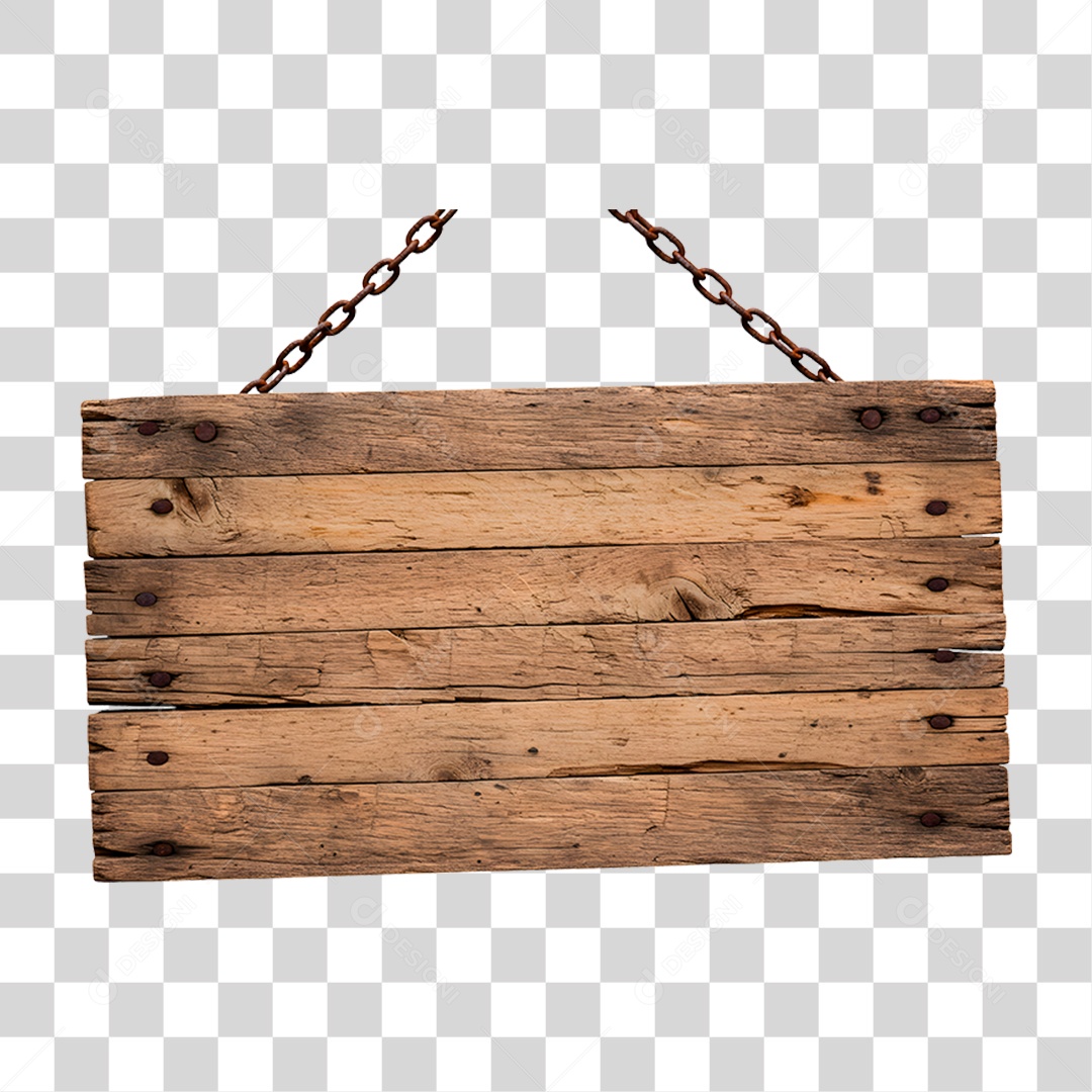 Placa de Madeira PNG Transparente