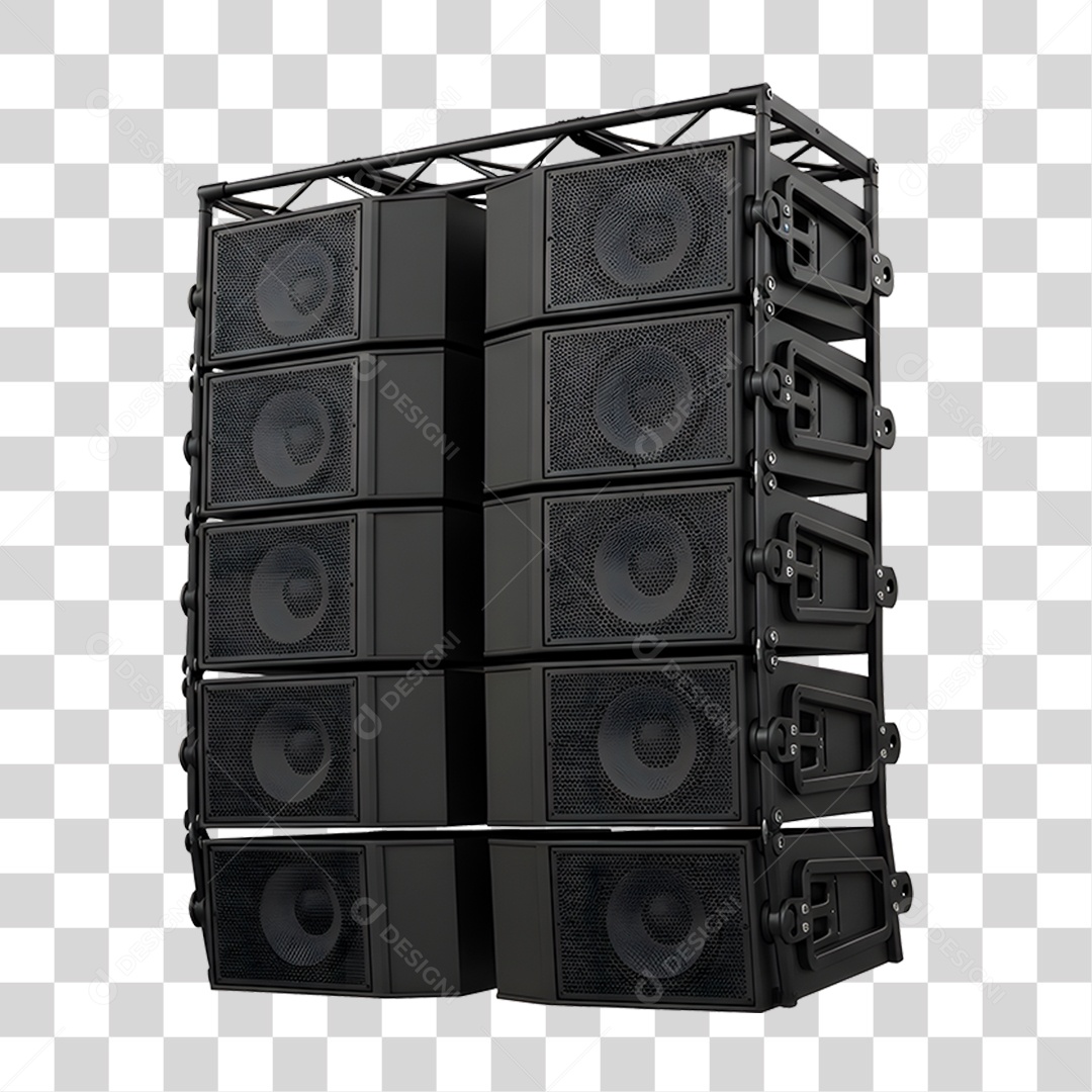 Estrutura Metálica de Som com Neon PNG Transparente