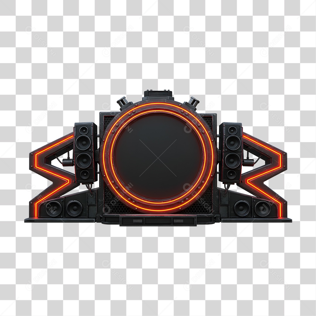 Estrutura Metálica de Som PNG Transparente