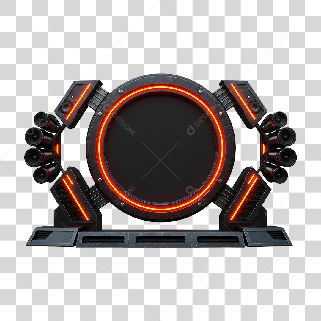 Estrutura Metálica de Som PNG Transparente