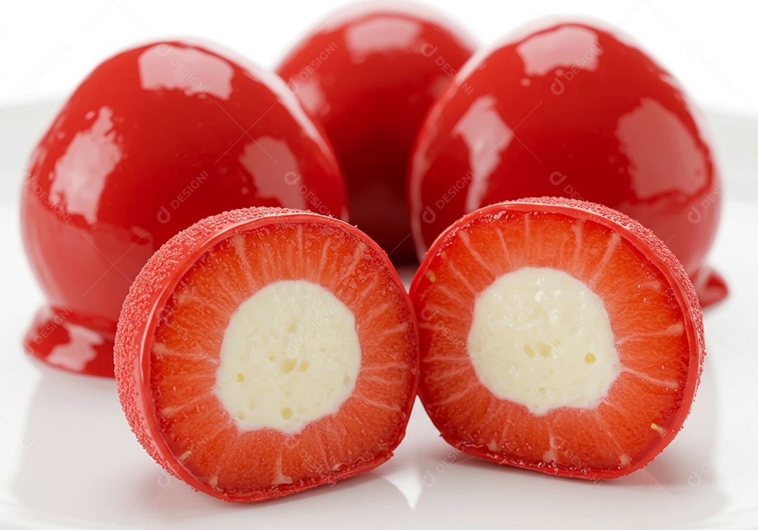 Deliciosos morangos do amor em um fundo desfocado