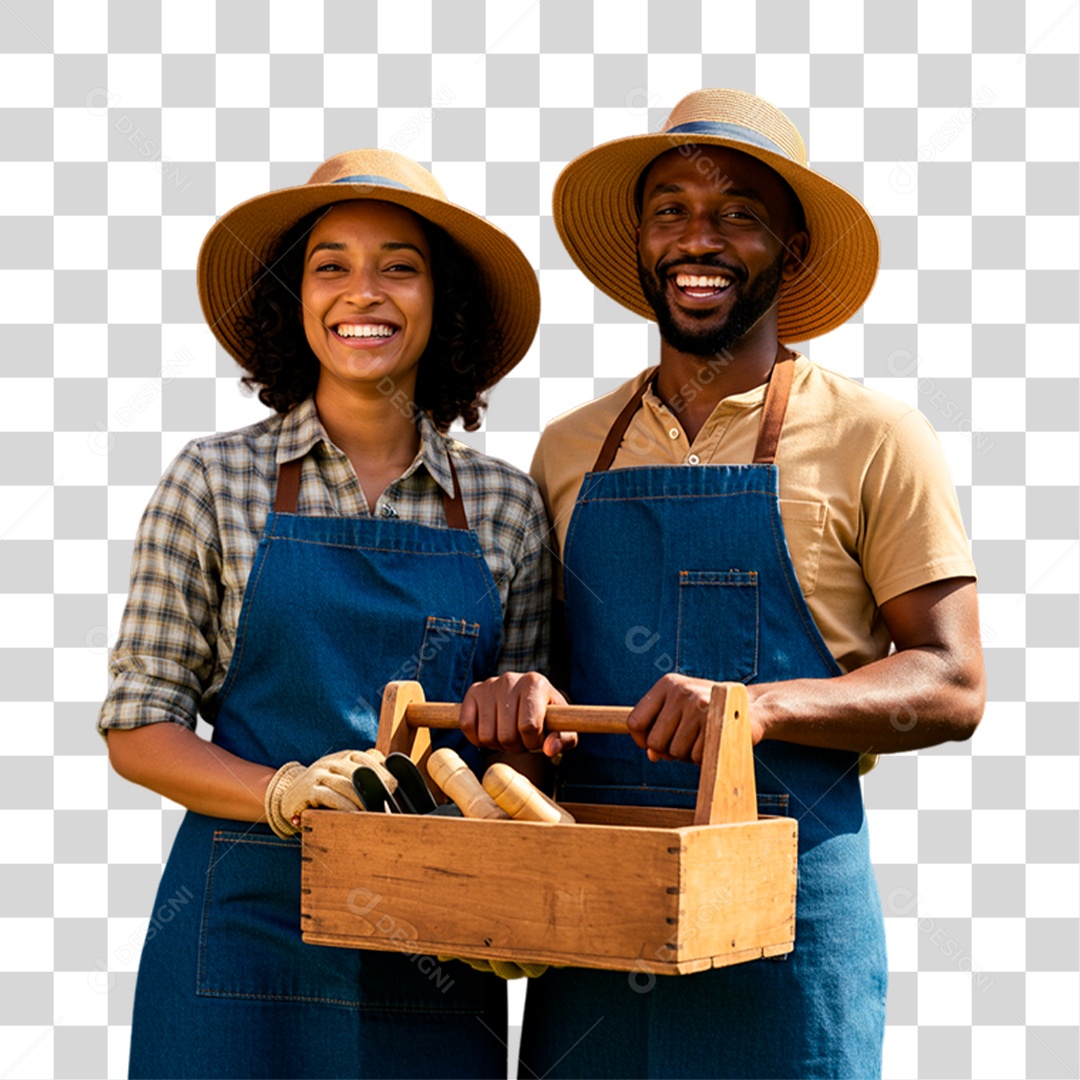 Casal de Agricultores PNG Transparente