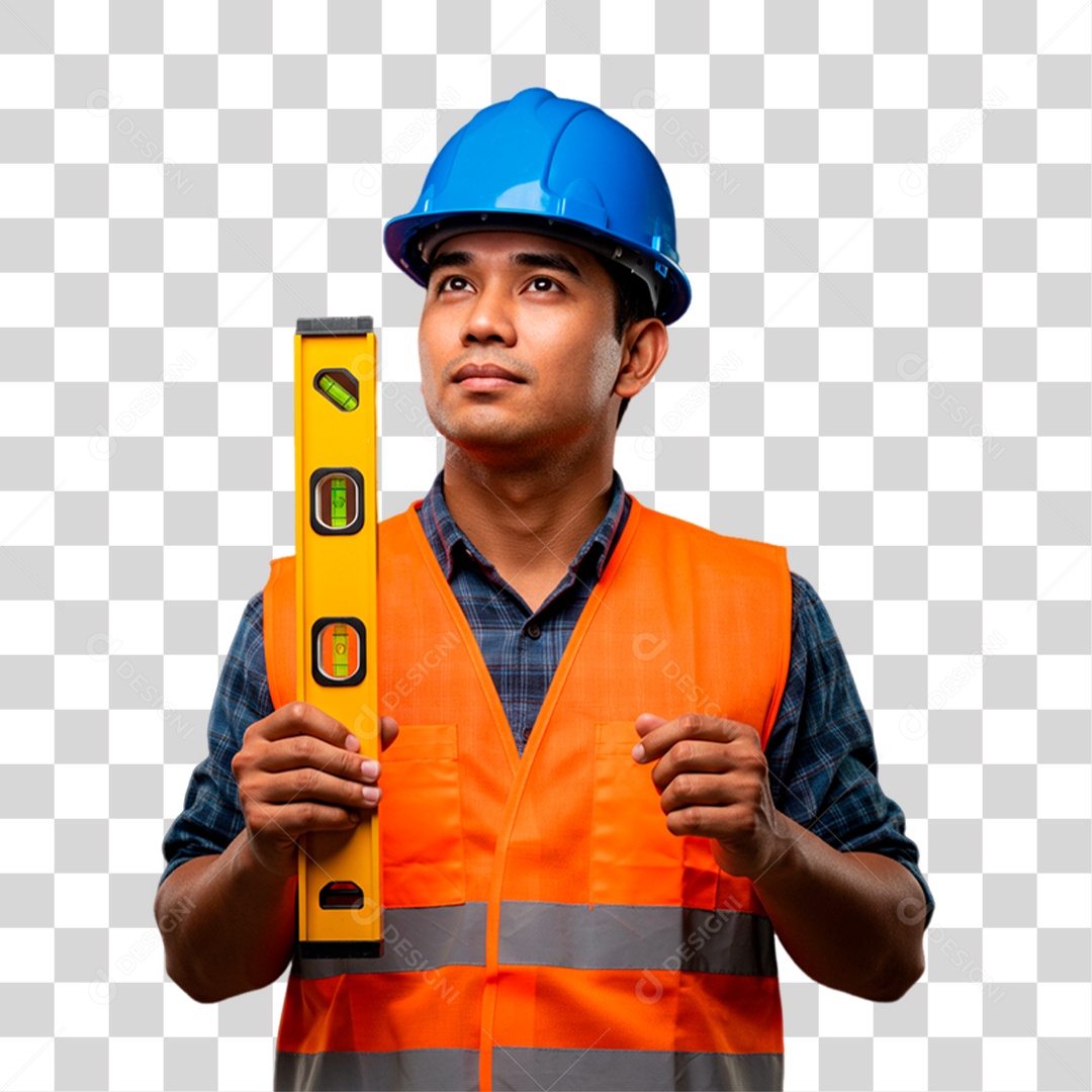 Engenheiro Segurando Ferramentas de Trabalho PNG Transparente