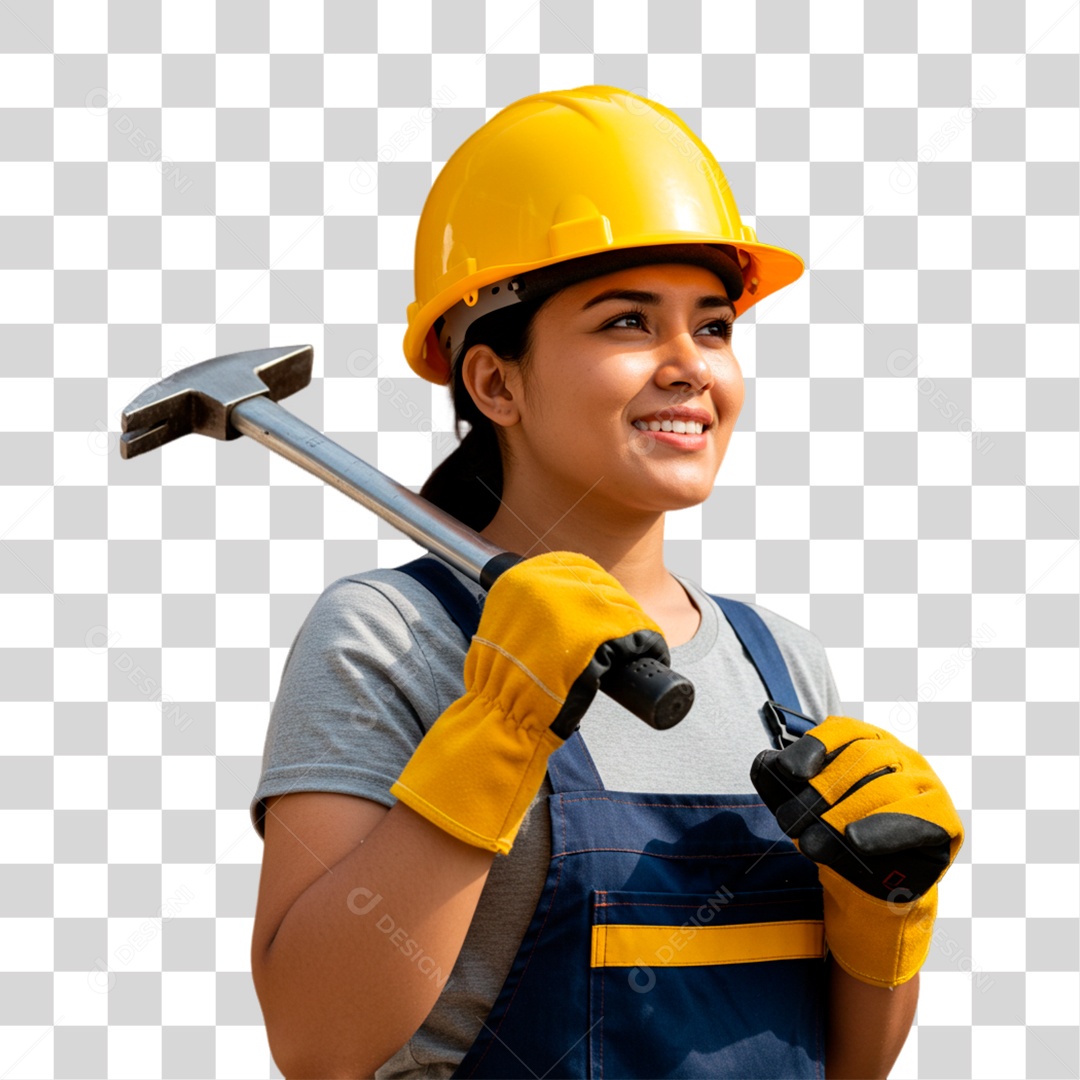 Engenheira Segurando Ferramenta de Trabalho PNG Transparente