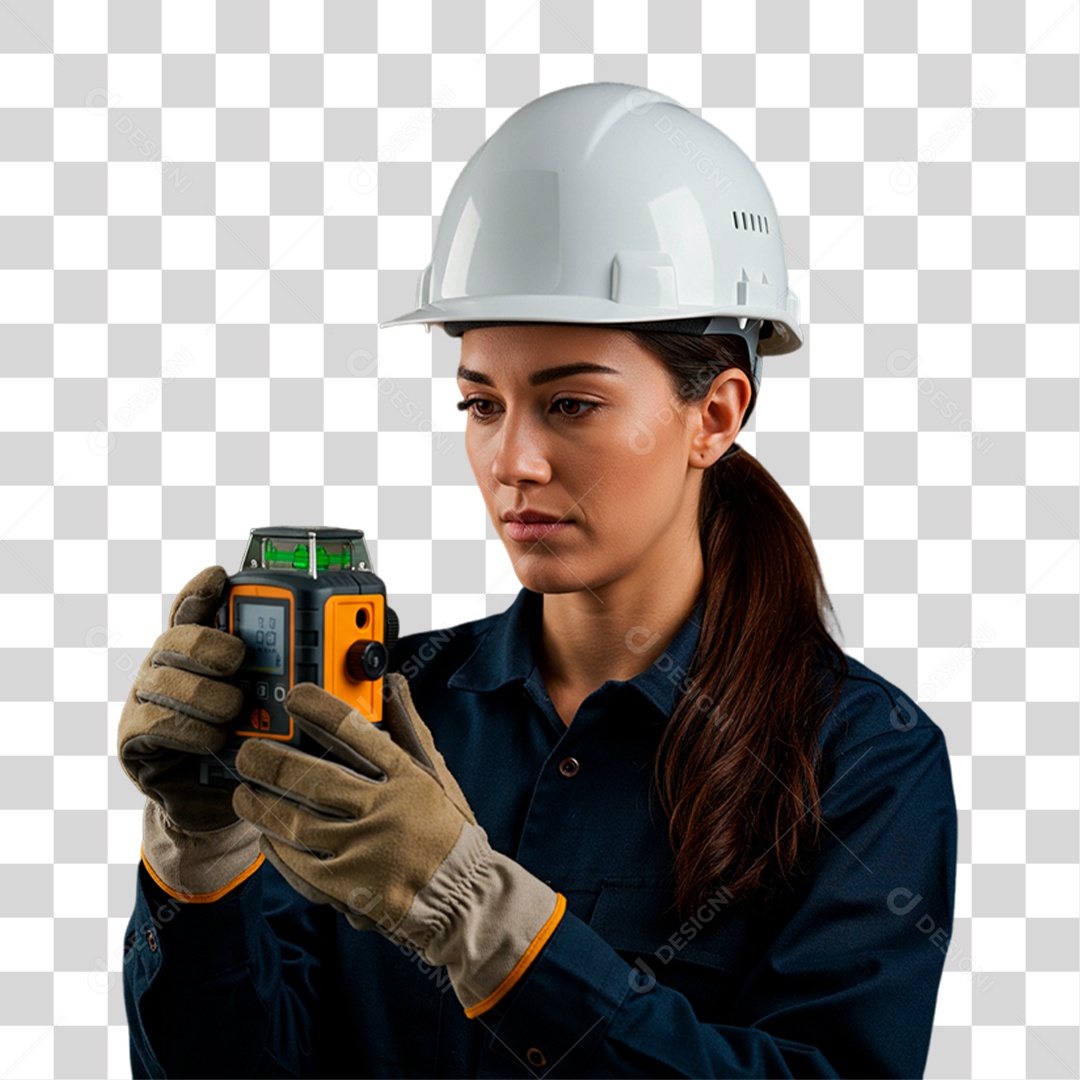 Engenheira Segurando Ferramenta de Trabalho PNG Transparente