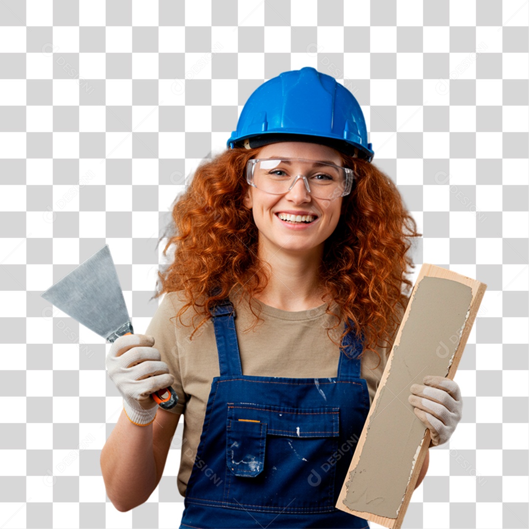 Engenheira Segurando Ferramenta de Trabalho PNG Transparente