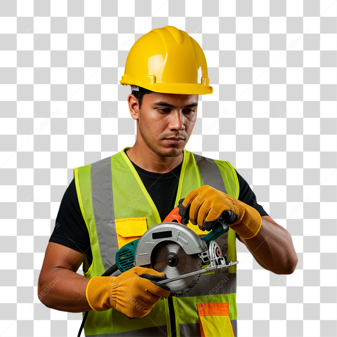 Pedreiro Segurando Ferramenta de Trabalho PNG Transparente