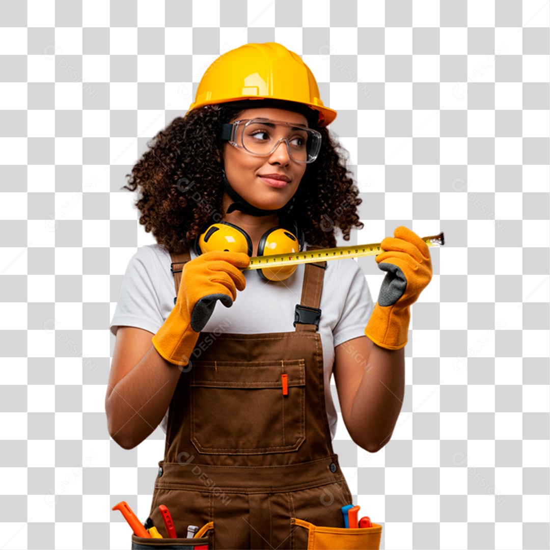 Engenheira Segurando Ferramenta de Trabalho PNG Transparente