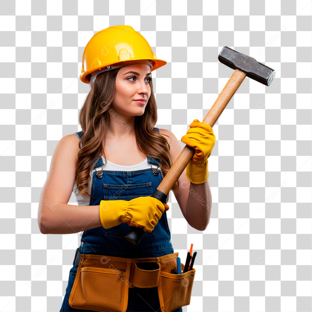 Engenheira Segurando Ferramenta de Trabalho PNG Transparente