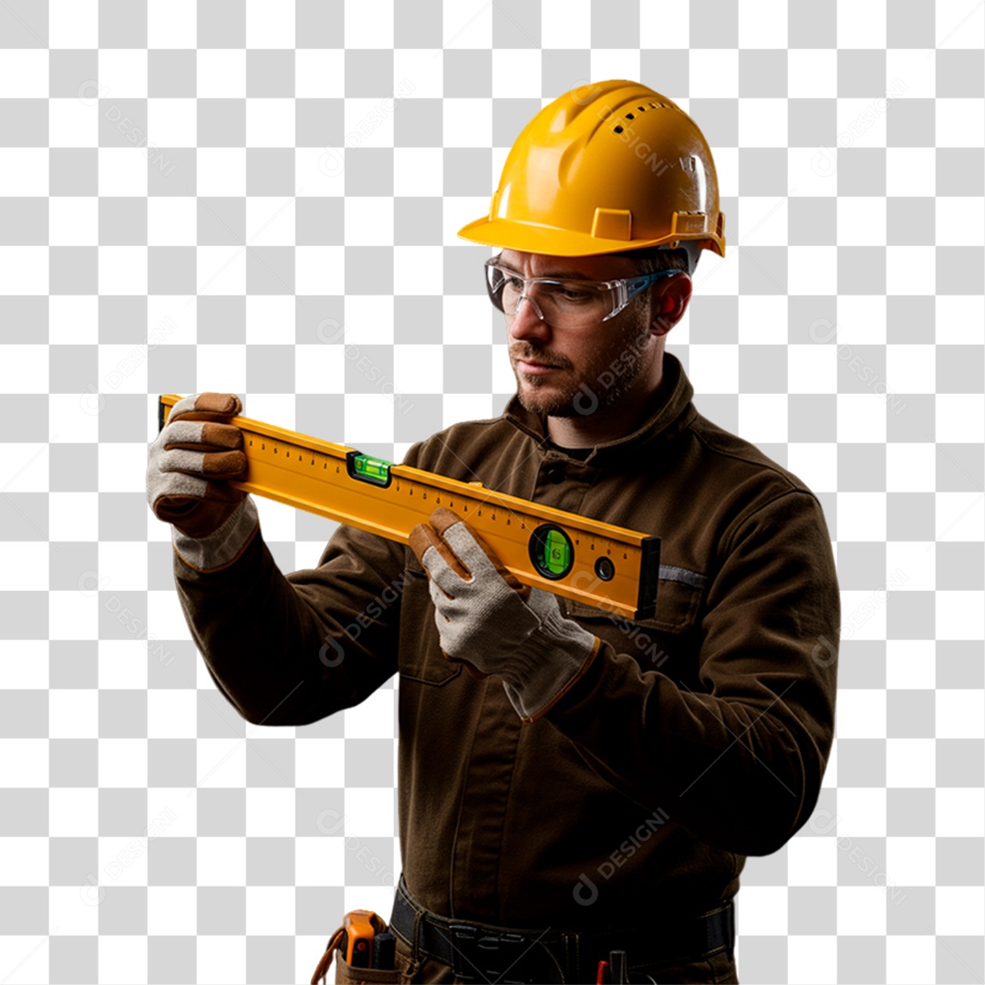 Pedreiro Segurando Ferramenta de Trabalho PNG Transparente