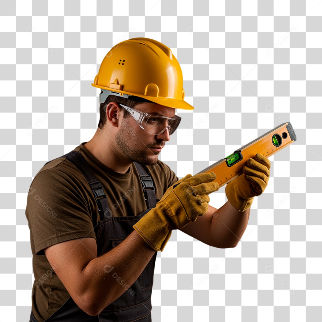 Pedreiro Segurando Ferramenta de Trabalho PNG Transparente