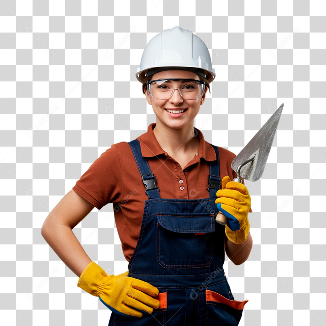 Engenheira Segurando Ferramenta de Trabalho PNG Transparente