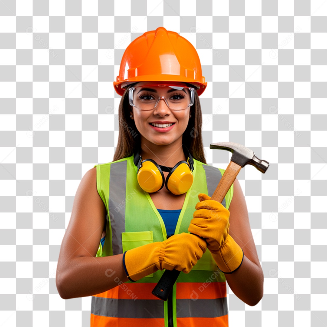 Engenheira Segurando Ferramenta de Trabalho PNG Transparente