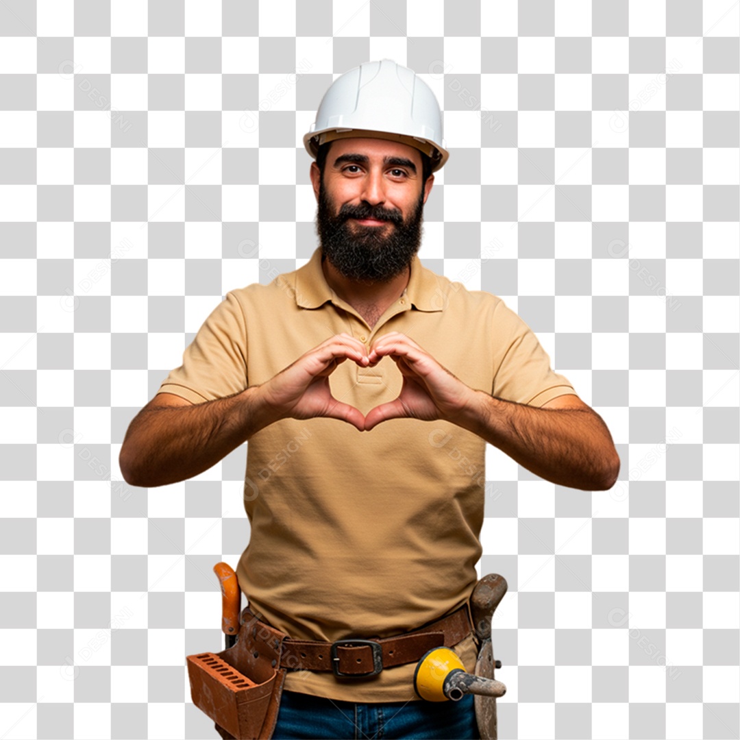 Homem com Capacete de Segurança PNG Transparente