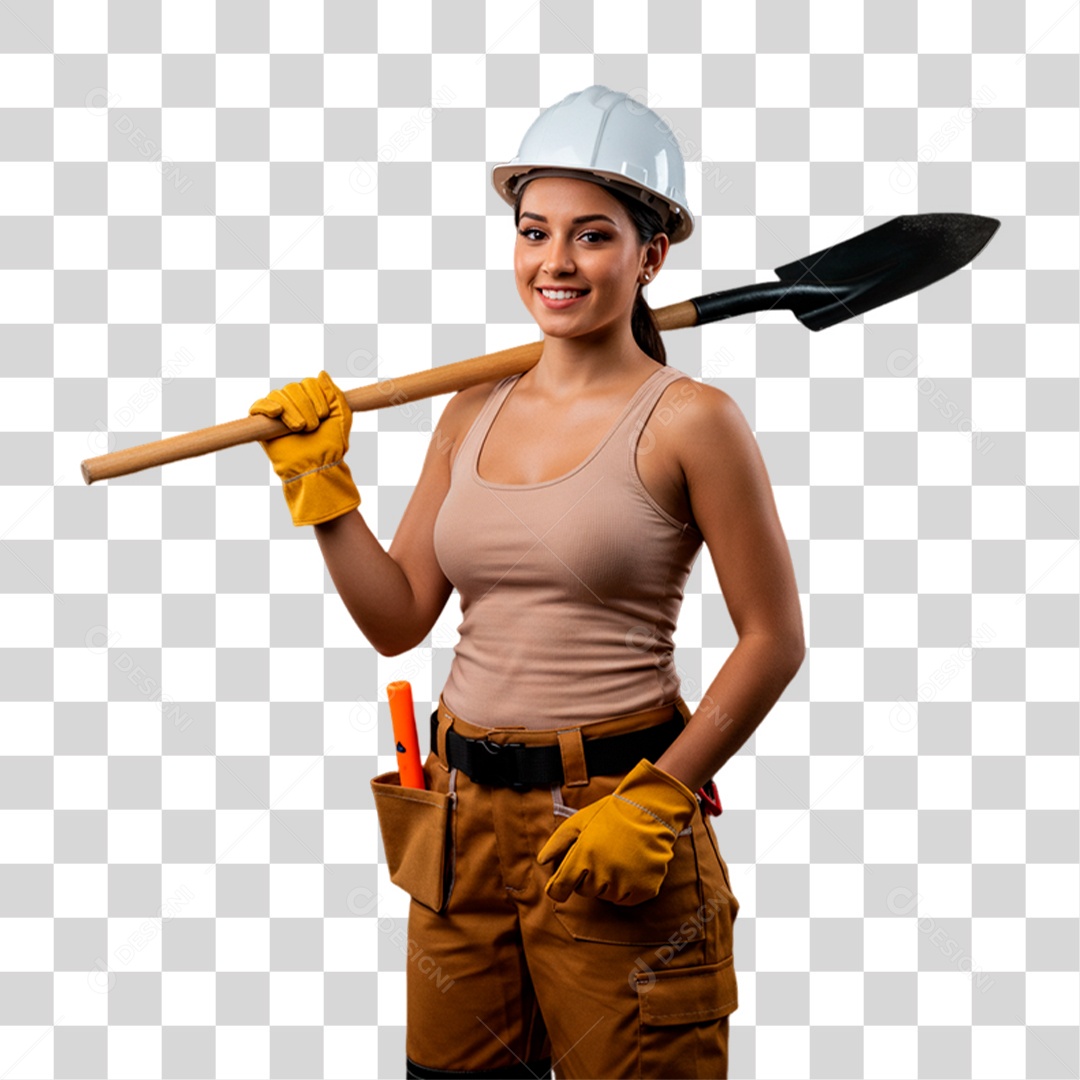 Engenheira Segurando Ferramenta de Trabalho PNG Transparente