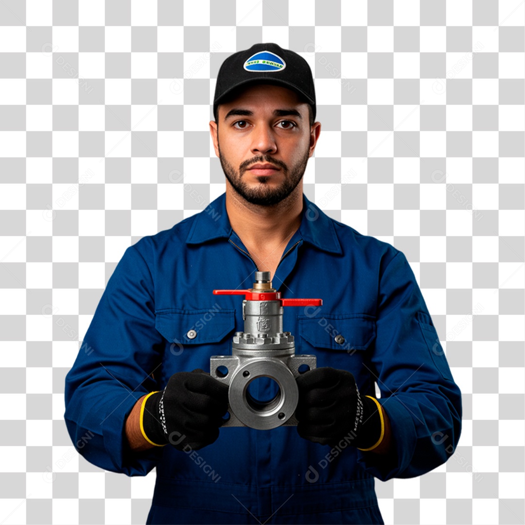 Mecânico Segurando Peças PNG Transparente