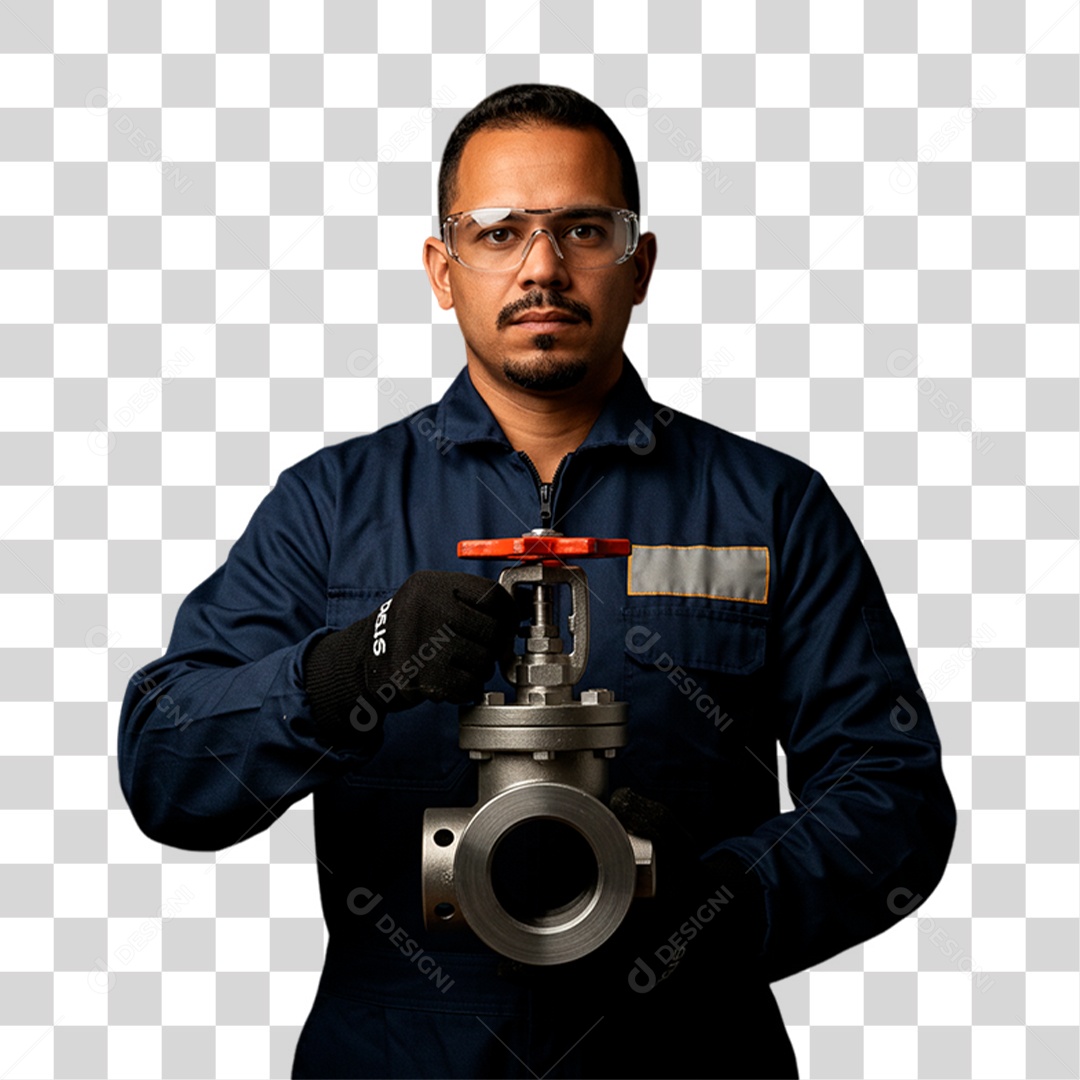 Mecânico Segurando Peças PNG Transparente