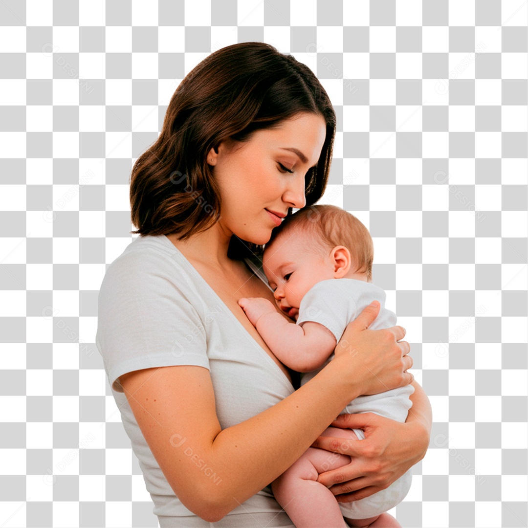 Mãe Segurando seu Bebê PNG Transparente