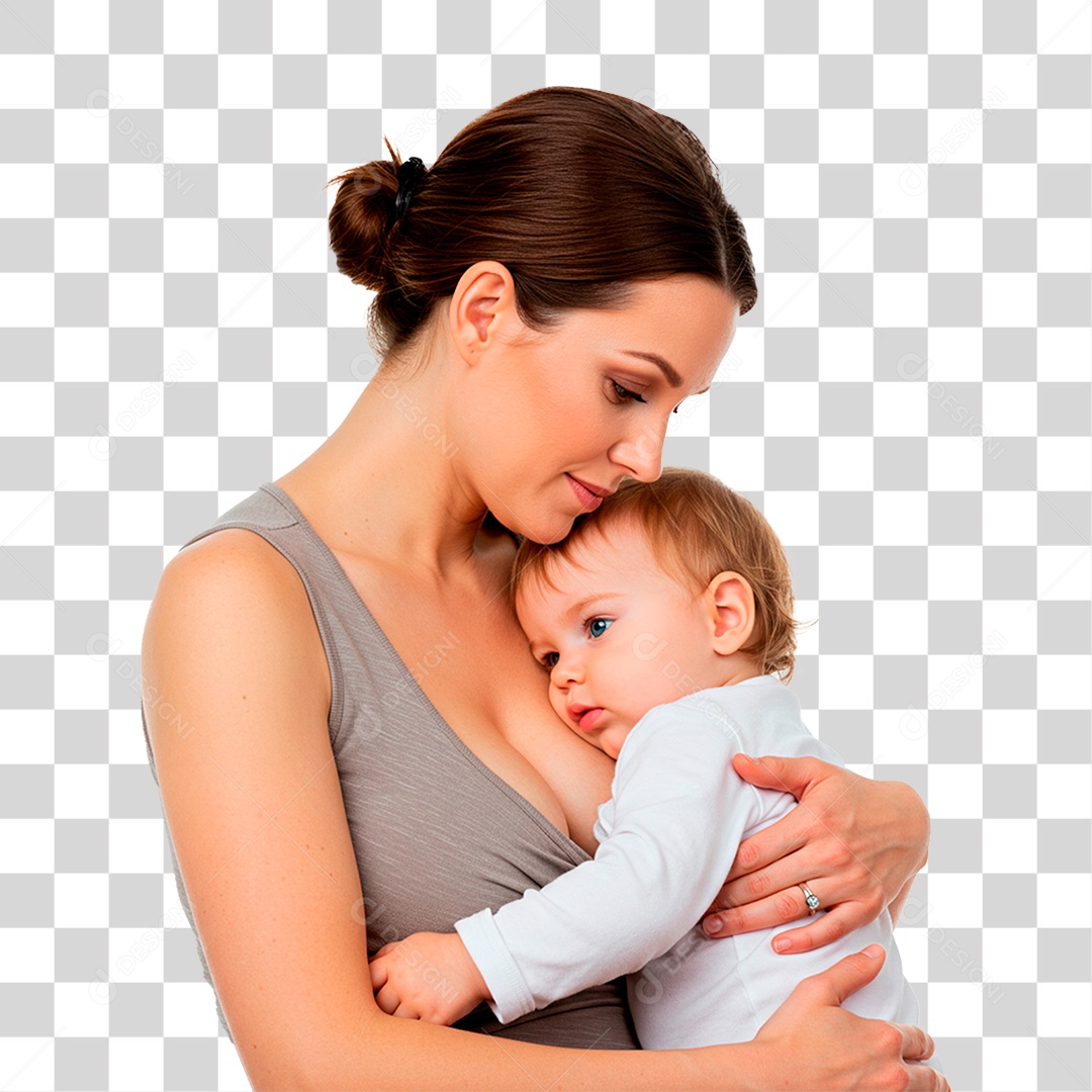 Mãe Segurando seu Bebê PNG Transparente