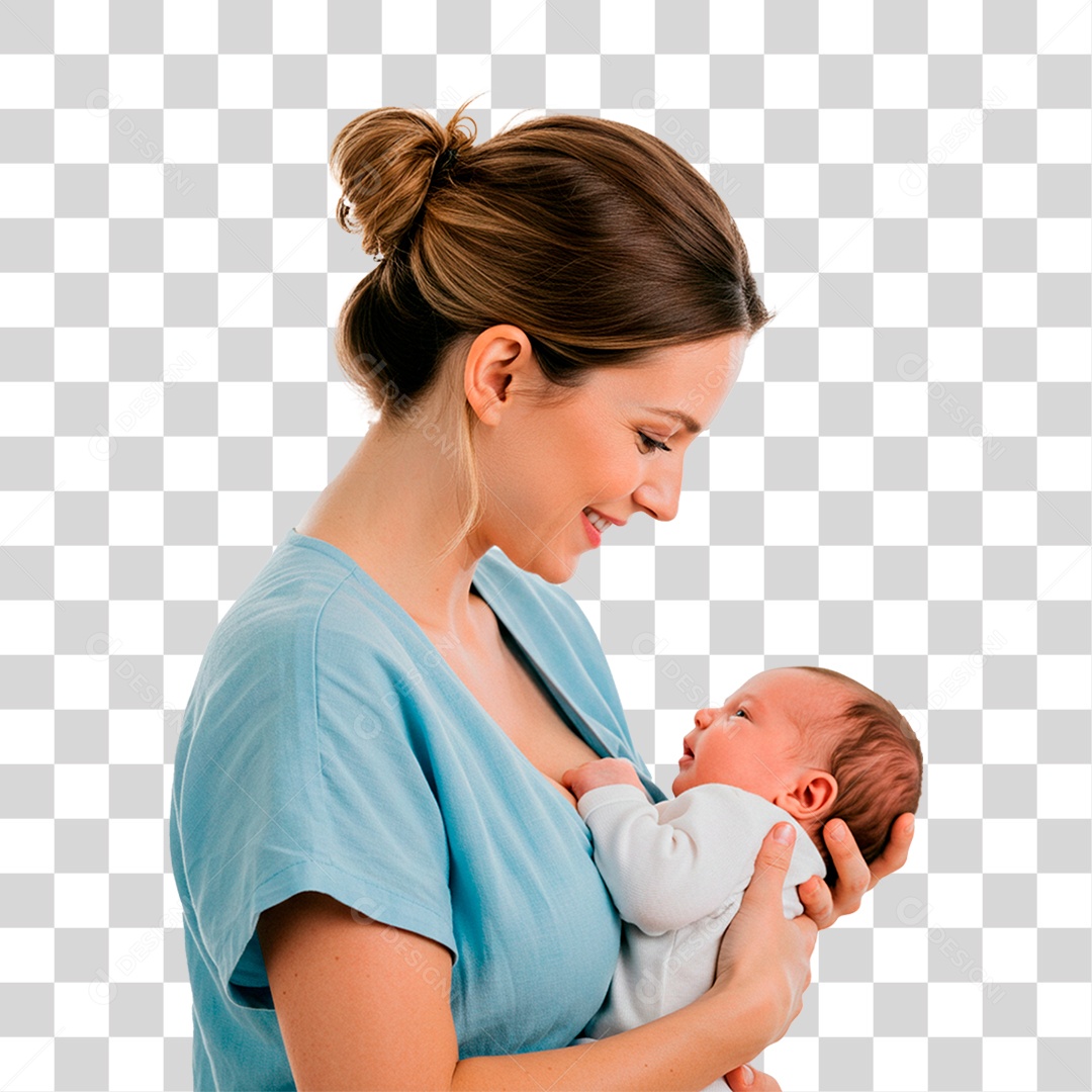 Mãe Segurando seu Bebê PNG Transparente