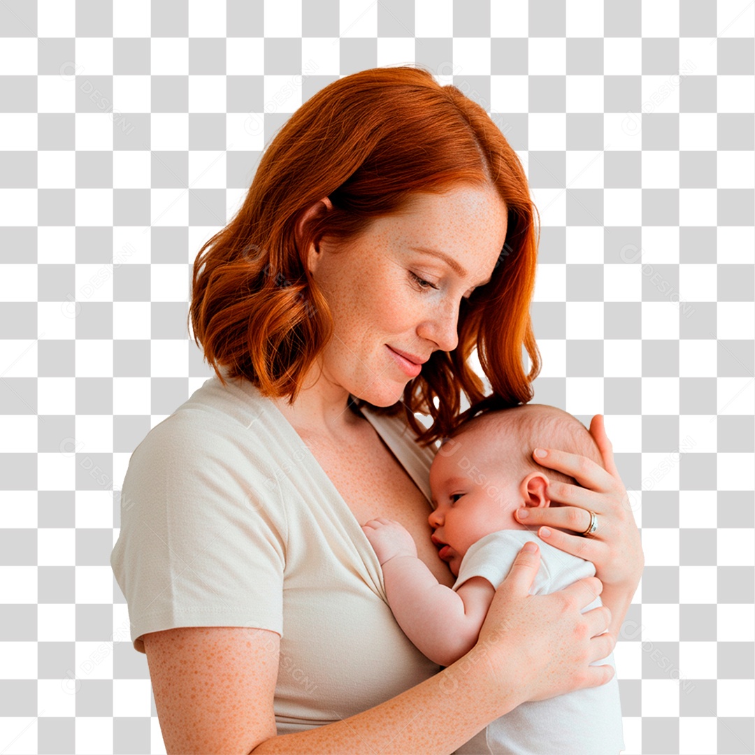 Mãe Segurando seu Bebê PNG Transparente