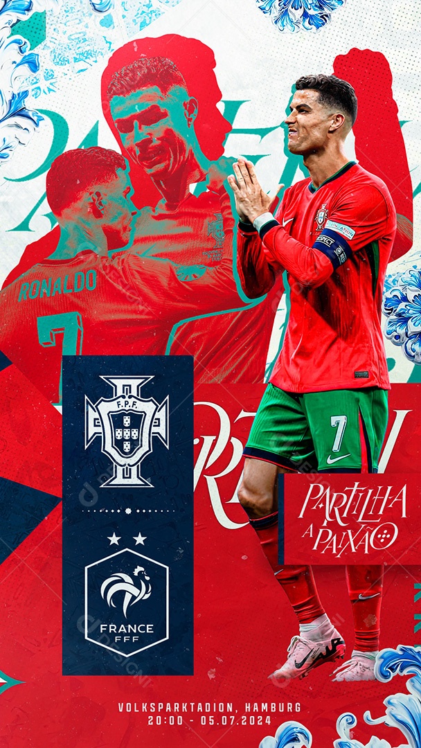 Story Flyer Time de Futebol Portugal EURO Copa Social Media PSD