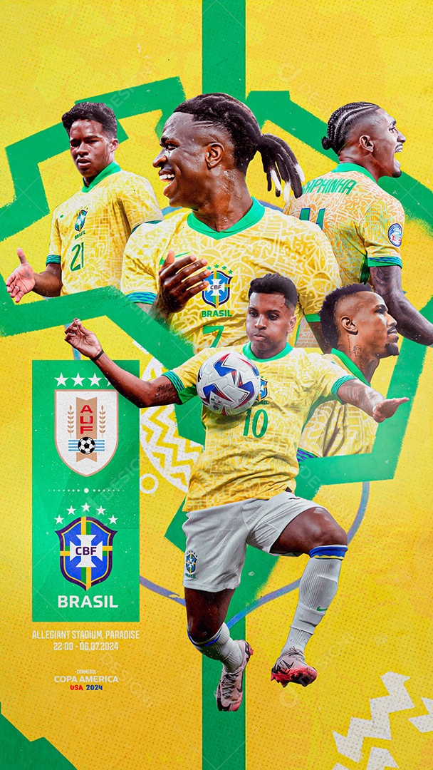 Story Flyer Time de Futebol Seleção Brasileira Copa América Social Media PSD