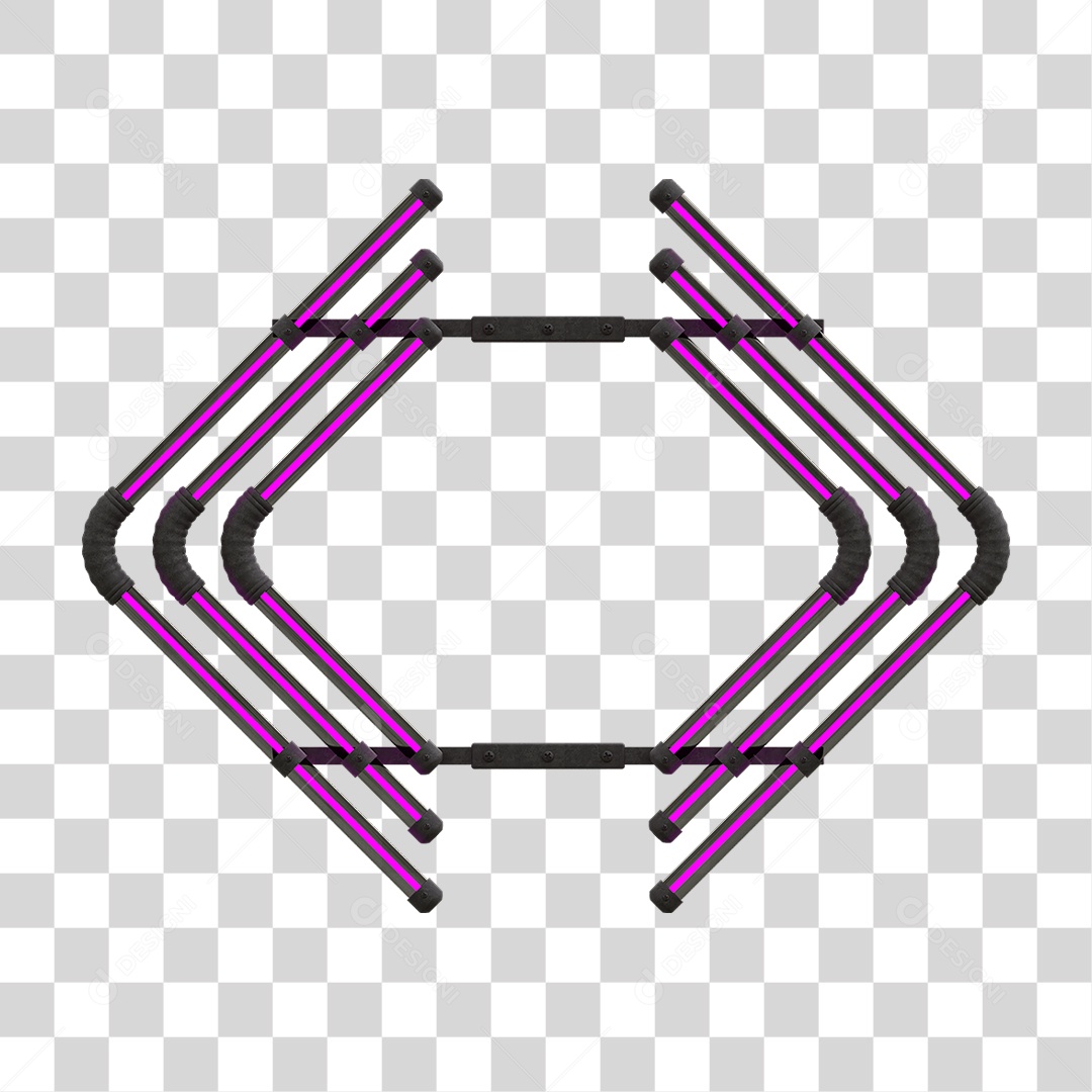 Painel de Setas Metálica com Neon PNG Transparente