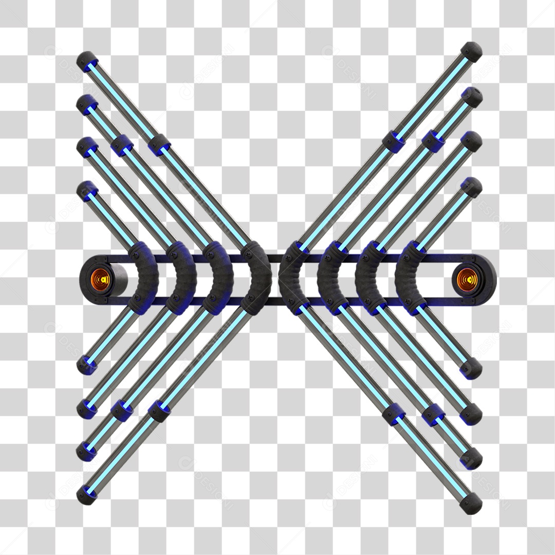 Painel de Setas Metálica com Neon Holofotes PNG Transparente