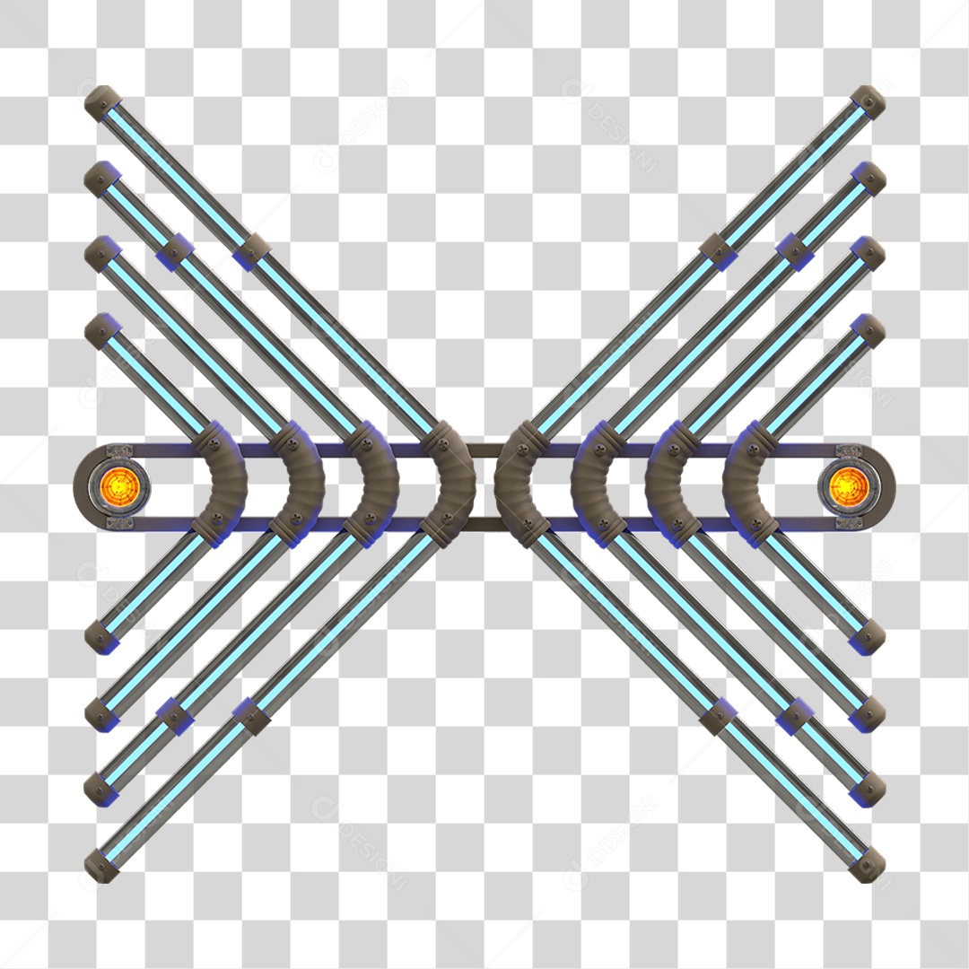 Painel de Setas Metálica com Neon Holofotes PNG Transparente