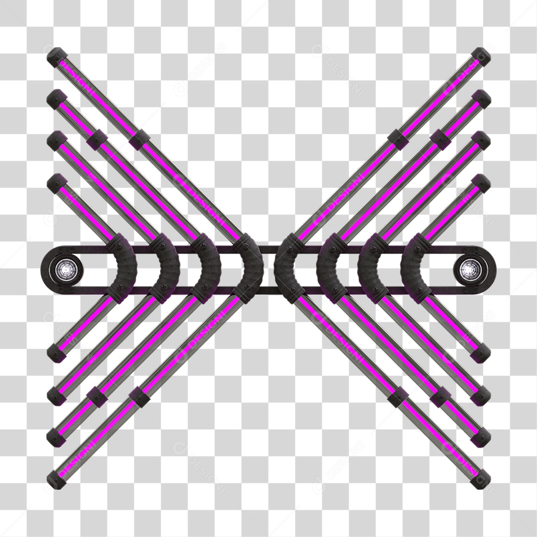 Painel de Setas Metálica com Neon Holofotes PNG Transparente