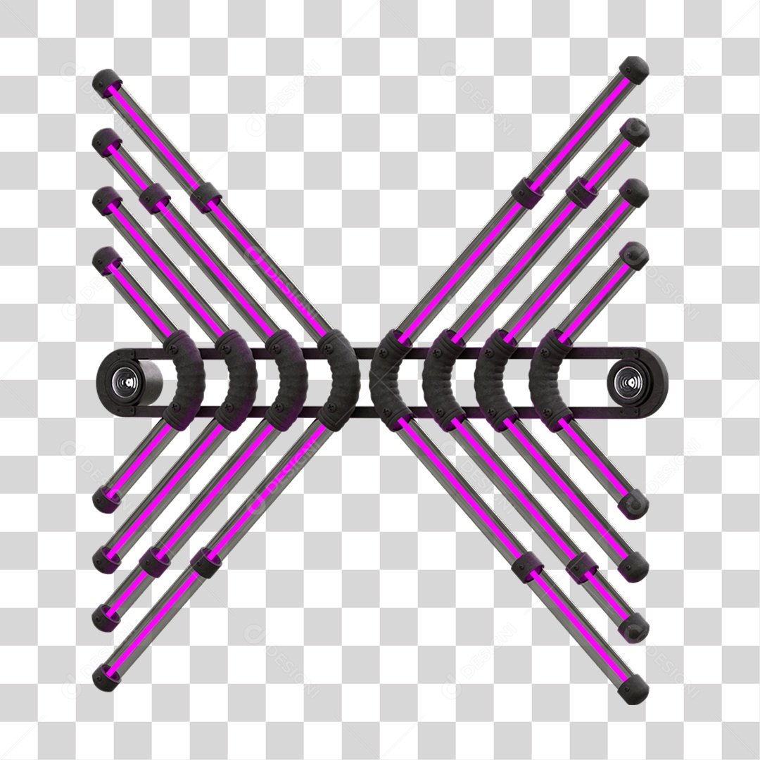 Painel de Setas Metálica com Neon PNG Transparente