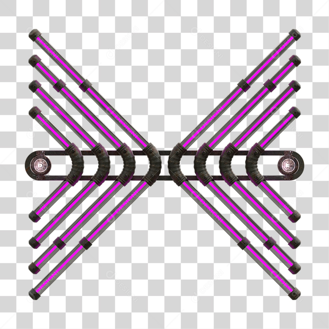 Painel de Setas Metálica com Neon Holofotes PNG Transparente