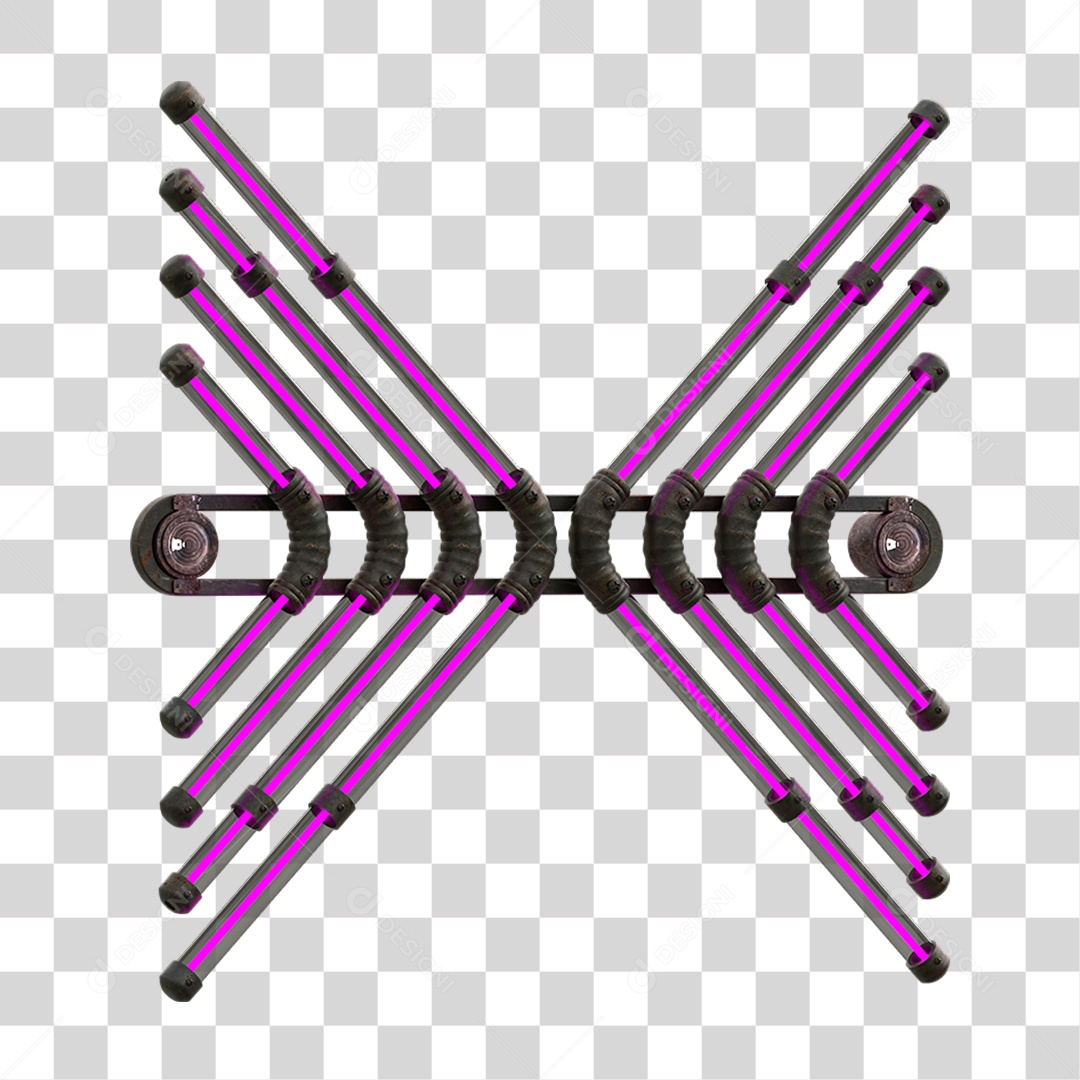 Painel de Setas Metálica com Neon Holofotes PNG Transparente