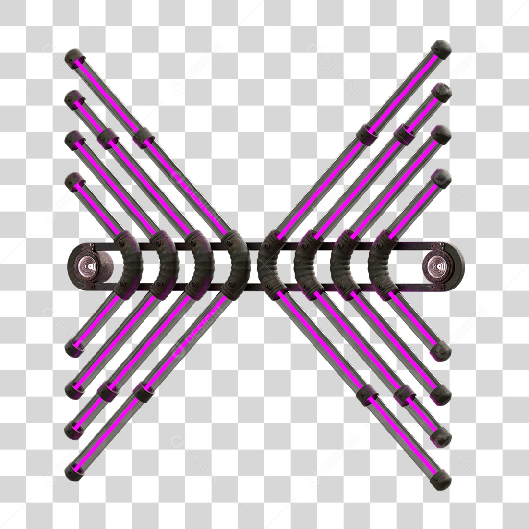 Painel de Setas Metálica com Neon Holofotes PNG Transparente