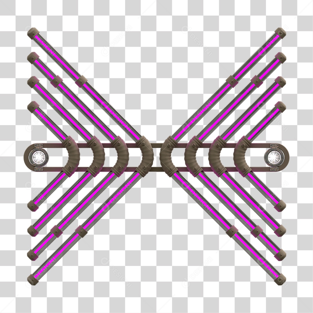 Painel de Setas Metálica com Neon Holofotes PNG Transparente