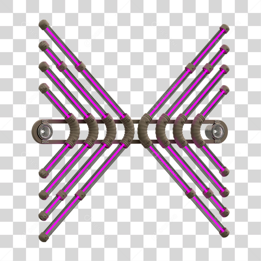 Painel de Setas Metálica com Neon Holofotes PNG Transparente