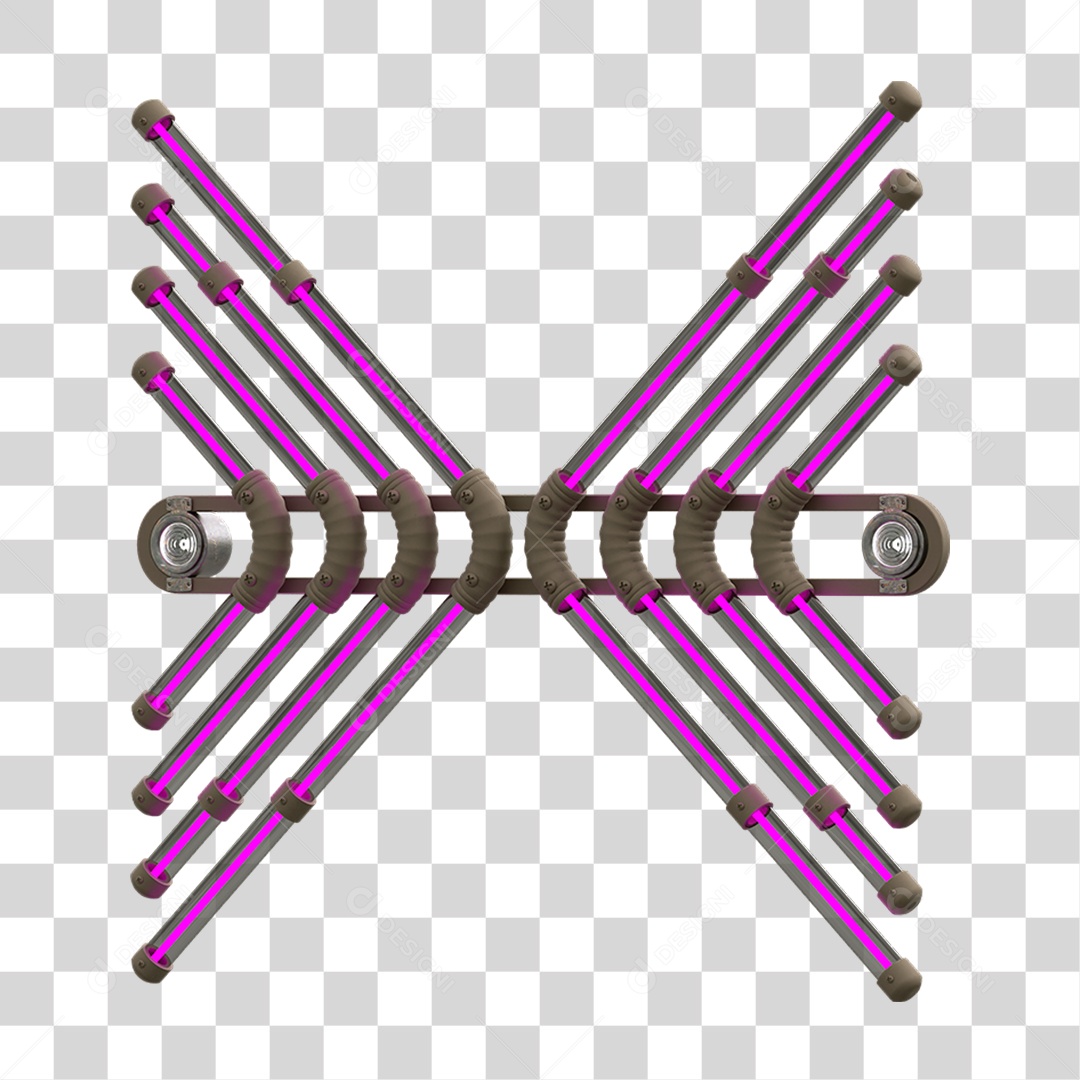 Painel de Setas Metálica com Neon Holofotes PNG Transparente