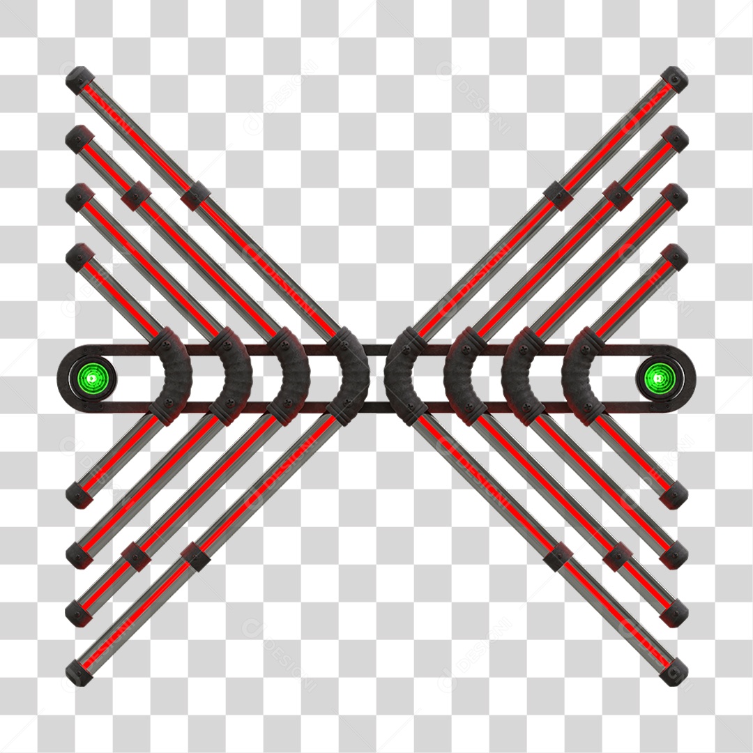 Painel de Setas Metálica com Neon Holofotes PNG Transparente