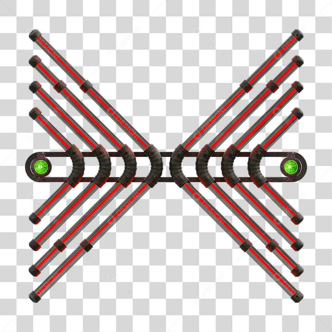 Painel de Setas Metálica com Neon Holofotes PNG Transparente