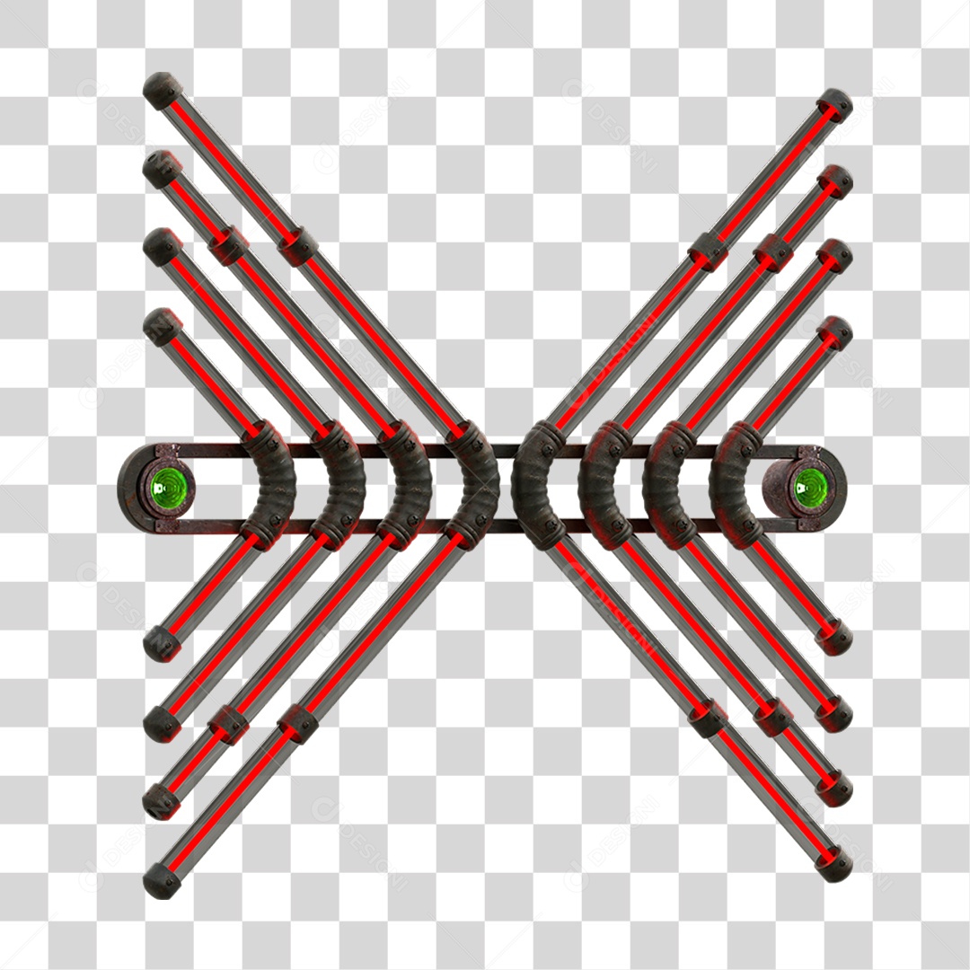 Painel de Setas Metálica com Neon Holofotes PNG Transparente