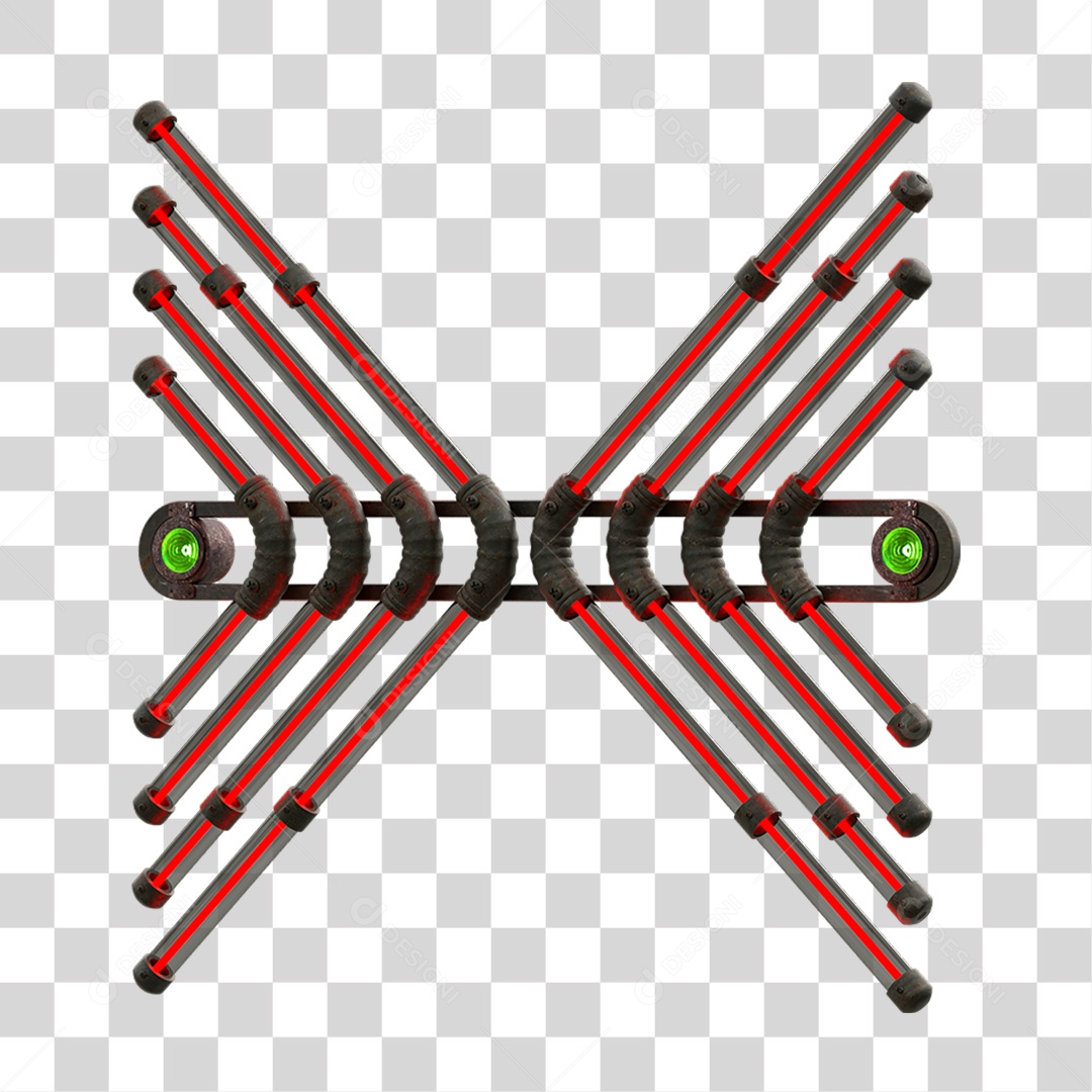 Painel de Setas Metálica com Neon Holofotes PNG Transparente