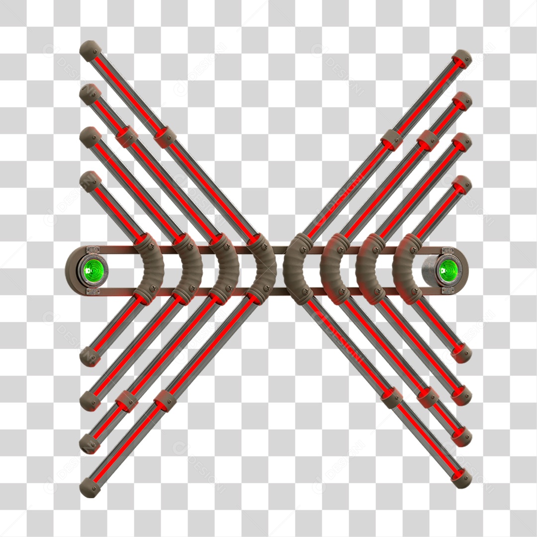 Painel de Setas Metálica com Neon Holofotes PNG Transparente