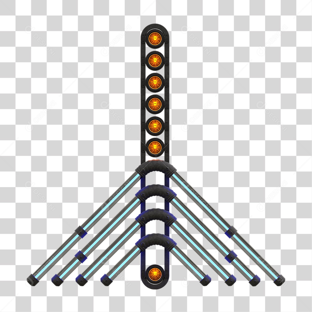 Painel de Setas Metálica com Neon Holofotes PNG Transparente