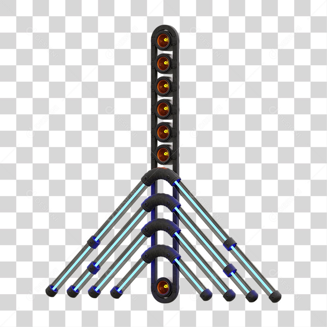 Painel de Setas Metálica com Neon Holofotes PNG Transparente